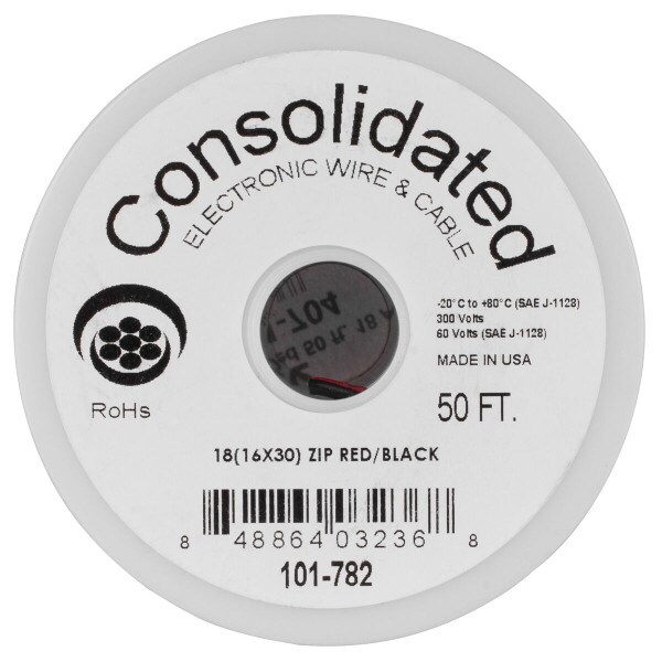 Main product image for Consolidated 50 ft. 18 AWG Power Speaker Wire (Re 101-782